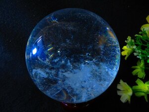 絶品★★超綺麗Ｋ9白水晶丸玉★超巨大907ｇ★113ｍｍ台座付tｋ793Ｃ－1