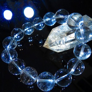 ◆夢見の石☆ニューヨーク ハーキマーダイヤモンド ドリームクリスタル 水晶 ブレスレット 15mm★pa13309の画像1