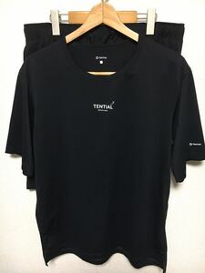 テンシャル TENTIAL バクネ BAKUNE Tシャツ 半袖 ハーフパンツ セットアップ ブラック 黒 ポリエステル リカバリー 上下XL