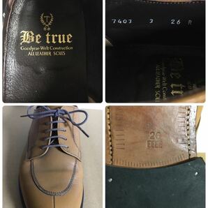 TO Be true Goodyear-Welt ALL LEATHER SOLES Uチップ レザー シューズ 革靴 サイズ表記 26の画像9