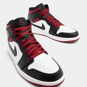 新品 31㎝ ナイキ エア ジョーダン NIKE AIR JORDAN 1 MID AJ1 ジムレッド 赤 白 黒 ブルズ レッド 未使用 正規品 本物 DQ8426-106の画像2