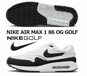 新品 26.5 NIKE ナイキ エア マックス 1 86 ゴルフ ホワイト ブラック 白 黒 OG GOLF AIR MAX 未使用 正規品 本物 DV1403-110