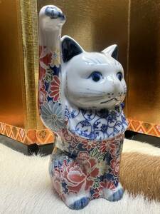 ■招き猫■陶器■左挙げ■手長■友禅■着物■花尽■ねこ■縁起物■置物■ネコ■検索■九谷■瀬戸■伊万里■レトロアンティーク■縁起物