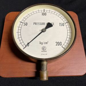 「B245」希少 PRESSURE GAUGE 銅製圧力計 200kg/cm2