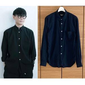 COMME des GARCONS HOMME DEUX 22SS ポリ縮絨シャツ S コムデギャルソン オム ドゥ 山口一郎 YI CDG PLUS SHIRT BLACK JUNYA WATANABE MAN 