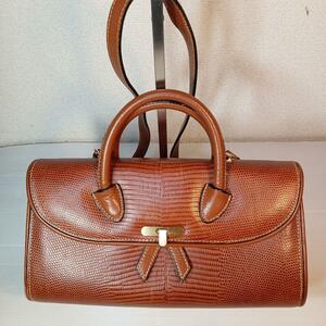  Maria s cue 2way bag handbag Brown beautiful goods 