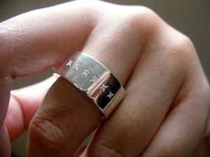 Art hand Auction Nio Chokin Seven Star Diamond Flat Ring Handmade 154, ring, silver, No. 10~