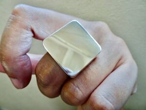 Art hand Auction नियो चोकिन बड़ी सील की अंगूठी, चमकदार हस्तनिर्मित 251, अँगूठी, चाँदी, क्रमांक 21~