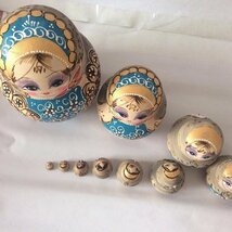 10層 ロシア人形 木製 入れ子 マトリョーシカ おもちゃ ギフト 飾り 女の子 華やか 工芸 雑貨 伝統 HD332_画像3