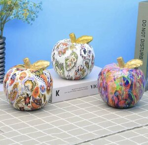 Art hand Auction 3 types in total, 1 type selected Paint Apple Interior Object Apple Graffiti Modern Art Figurine Accessory HD491, handmade works, interior, miscellaneous goods, ornament, object