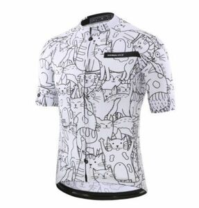 LDL801# large size exclusive use * big size * ventilation eminent unisex white manga cat pattern cycling jersey -. * color is 2 kind 