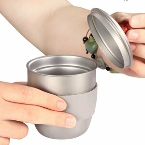  teapot 300ml in f.- The - light weight enduring meal . titanium outdoor camp teapot kettle tea maker HE469