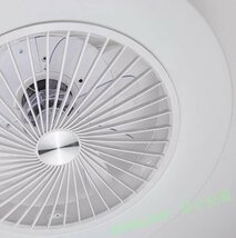 新品LEDシーリングファンライト 室内芸術 ホワイトリビング照明 3段階風量 リモコン付 ダイニング照明 寝室照明 無階段調光調色AA060_画像3