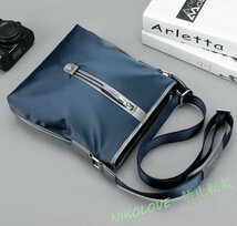 新品 防水ナイロン 高品質 ショルダーバッグ ビジネスバッグ メンズ バッグ 鞄 大容量 斜めがけ 軽量 カバン 通学 ネイビー AB263_画像7