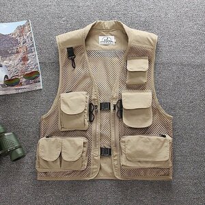 フィッシングベスト ベスト 釣り ベスト メッシュベスト メンズ アウトドアウェア 登山服 カメラマン HE273