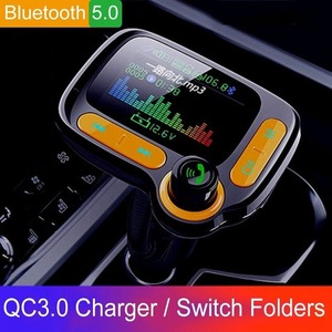 LDL035 # Giga bite TF USB MP3 player hands free Bluetooth 5.0 FM transmitter QC3.0 fast charger 