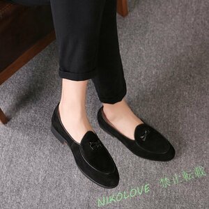  new goods Loafer men's slip-on shoes shoes suede men's driving shoes business comfort stylish black AA097