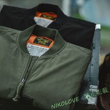 秋冬 MA-1 FLIGHT JACKET ヴィンテージ アメカジ メンズ フライトジャケット 新品未使用 Ｓ～3ＸＬ 緑 AA983_画像4