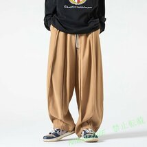 ワイドパンツ メンズ サルエルパンツ 秋 無地 ガウチョパンツ ジョガーパンツ イージーパンツ ゆったり M~5XL 黒 AB038_画像5