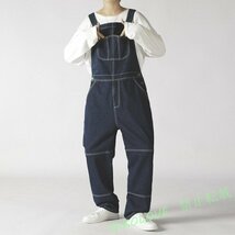 アメカジ オーバーオール サロペットパンツ デニム ワイドパンツ ワークウェア ブルー 男前 XL AB078_画像6