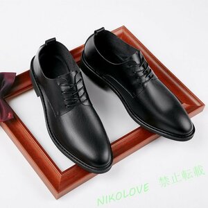 シューズ メンズ ビジネスシューズ 職人手作り レザーシューズ 革靴 フォーマル 通勤 結婚 紳士靴 快適ブラック AB435