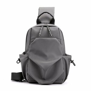  light weight high capacity thin type water-repellent gray body bag men's one shoulder bag nylon outdoor diagonal .. bag largish HE854