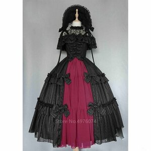  gothic . dono .. Lolita dress retro race dress butterfly .. neck high waist lovely girl cosplay HD039