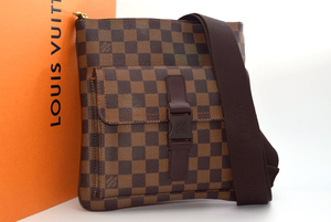 【美品】 ルイヴィトン LouisVuitton ダミエ ポシェット メルヴィール メンズ レディース ショルダーバック ブラウン N51127 鞄 BAG １円