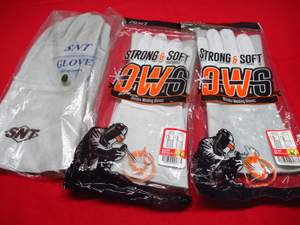 The PRO STRONG & SOFT OMG 牛皮製 全長約30cm ×2 SNT 革手袋 フリーサイズ J-665 ×1 管理6k0307Q-B05