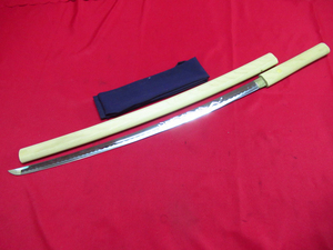模造刀 日本刀 居合刀 白鞘 全長約97.5cm 刃渡り約73.5cm 重量約776g 管理6k0307☆A-D02長物