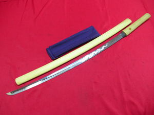 模造刀 日本刀 居合刀 木鞘 全長約97.5cm 刃渡り約73.5cm 重量約776g 管理6k0307☆B-D02長物