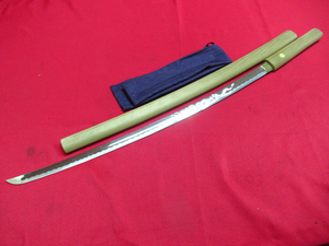 模造刀 日本刀 居合刀 木鞘 全長約97.5cm 刃渡り約73.5cm 重量約776g 管理6k0307☆D-D02長物