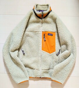 patagonia CLASSIC RETRO-X★パタゴニア クラシック レトロX ジャケット ボアフリース ベージュ×マスタードイエロー メンズ XL STY23056 