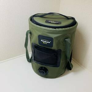 アウトドア 折りたたみ バケツ 自立バケツシンク軽量 EVA素材 大容量 25L 網袋付き 27x34cm キャンプ 野外登山 釣り