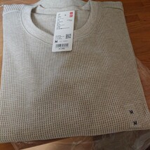 ユニクロワッフルクルーネックTシャツ新品_画像1