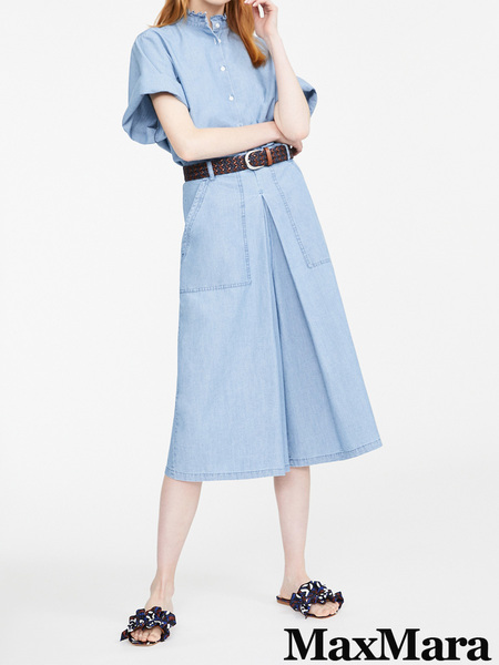 新品71%OFF マックスマーラ Max Mara ワイドデニムパンツ ライトブルー 42サイズ 【送料無料】
