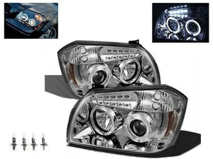  Dodge Magnum Japan light axis specification LED lighting ring projector head light inner chrome left right SET lamp light free shipping 