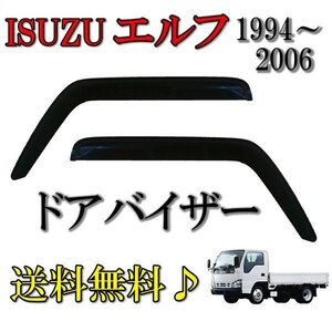 イスズ NEW エルフ 94y-06y 超低PM 標準 ワイド キャブ ハイルーフ車用 サイド ウィンドウ ドアバイザー スモーク フロント 2点 送料無料