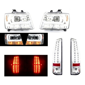  Chevrolet Avalanche Japan light axis head light 2007y- LED fibre projector inner chrome + LED tail lamp left right 