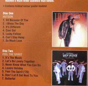●CD● Leroy Hutson ／ 2枚組 ２in 1 「Feel the Spirit」 と 「Hutson」 ●お得　２アルバム収録 　