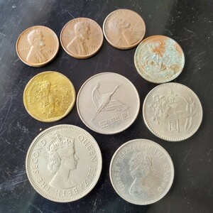 外国 コイン　9枚まとめて　（検索 銀貨 アメリカ 硬貨 古銭　アンティーク　コレクション　c2.1/ 1054