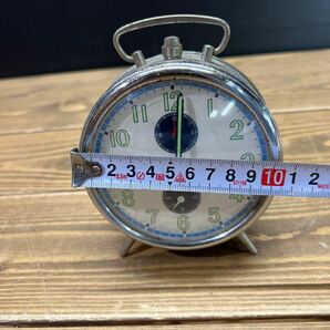 SEIKO CORONA 2 JEWELS 目覚まし時計 手巻き 当時物 昭和レトロ 置時計 稼働品の画像8