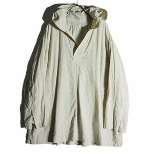 M4325f38 VOUTERSUNSET outer Sunset Vlinen cotton with a hood . pull over shirt beige / oversize spring summer 