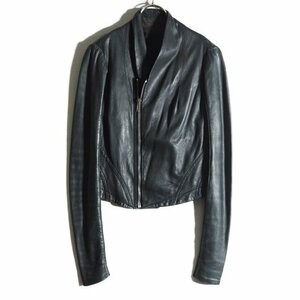 M8308H3 VRick Owens Rick Owens V Zip leather jacket black / combination leather lady's blouson autumn ~ spring 