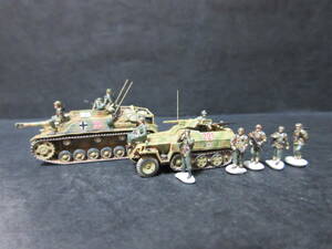 1/144完成品　3号突撃砲G型(10.5cm砲)w/Zimmerit & Sd.kfz250/10(NEU) & 装甲擲弾兵 1944年アルンヘム