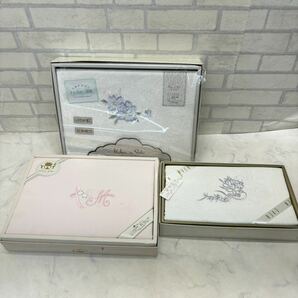 未使用 3点セット モリハナエ EYEN kohoro no shihi Burberrys フラットシーツ 綿100% 日本製 140×240㎝ 150×250㎝ 白 ピンク 刺繍の画像1