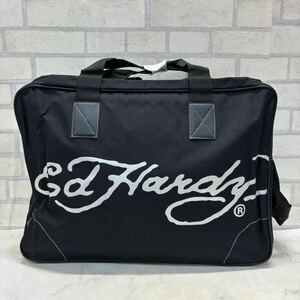 新品 タグ付き Ed Hardy エドハーディハンドバッグ 黒 ブラック ナイロン 旅行バッグ