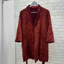 新品 タグ付き 日本製 定価:39,900円 ETRO ルームウェア ガウン 毛100% 綿100% バスローブ パジャマ 厚手 ペイズリー柄 メンズ 赤 レッド M_画像9