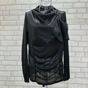 新品 タグ付き 保管袋付き HOUSE WEAR STUDIO 長袖 ブラウス シャツ 黒 ドット柄 レディース S ポリエステル100%