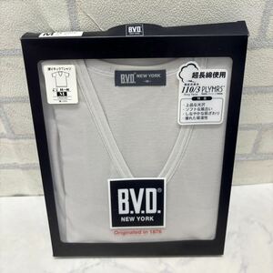 新品 日本製 B.V.D 半袖 Tシャツ 深Vネック M グレー メンズ 綿100%